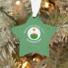 Ornamento Bandeira de Natal do Welsh Angel Personalizada