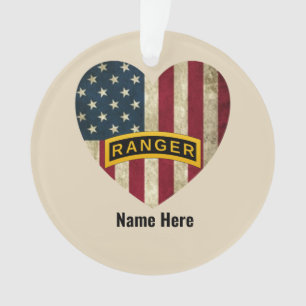 Ornamento Bandeira do Coração Americano na Escola de Range