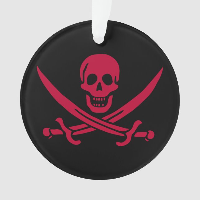 Ornamento Bandeira do Crânio e Espadas Pirata do Calico Jack (Frente)