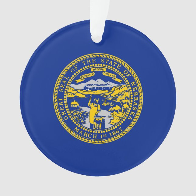 Ornamento Bandeira do Estado de Nebraska Design (Frente)