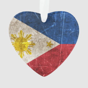 Ornamento Bandeira envelhecida e riscada do vintage de