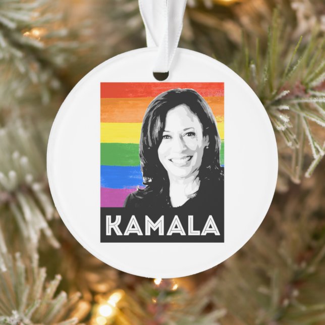 Ornamento Bandeira LGBT - KAMALA HARRIS 2020 (Árvore)