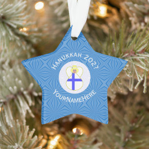 Ornamento Bandeira Personalizada do Anjo Finlandês de Hanukk