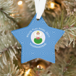 Ornamento Bandeira Personalizada do Hanukkah do Anjo Galês 