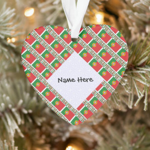 Ornamento Bandeira Portuguesa de Portugal Tiled Personalizad