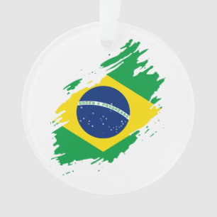 Ornamento Bandeira Rasgada Brasil Orgulho Nacional Fãs de Es