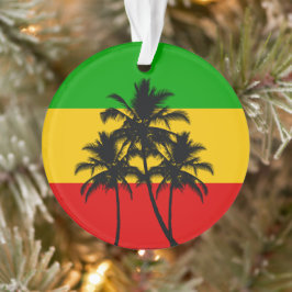 Ornamento Bandeira Rasta Palmeiras Tropicais Natal