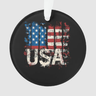 Ornamento Bandeira Retro-Americana EUA 4 de julho