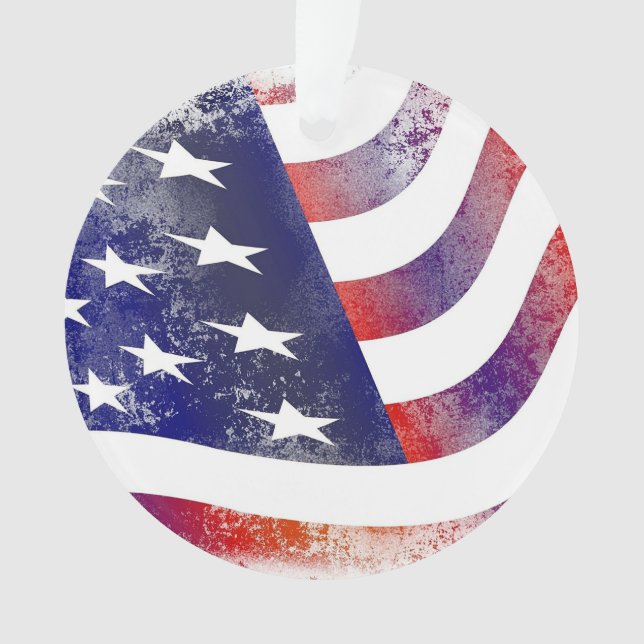 Ornamento Bandeiras americanas e listras natalinas (Frente)
