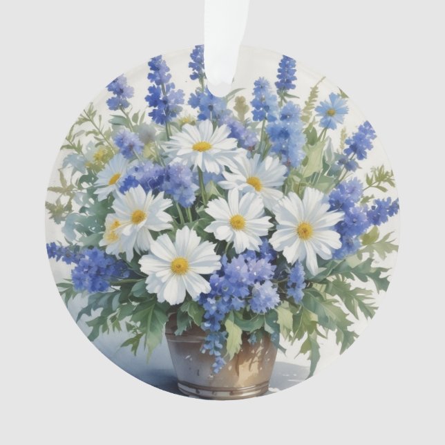 Ornamento Bando de Flores de Aquarela Elegante (Frente)