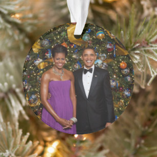 Ornamento Barack Obama Presidente dos EUA Casa Branca Natal