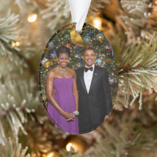 Ornamento Barack Obama Presidente dos EUA Casa Branca Natal