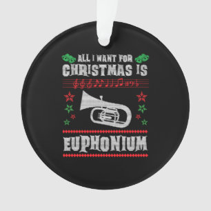 Ornamento Baritone Euphonium Ugly Christmas Sweater Style