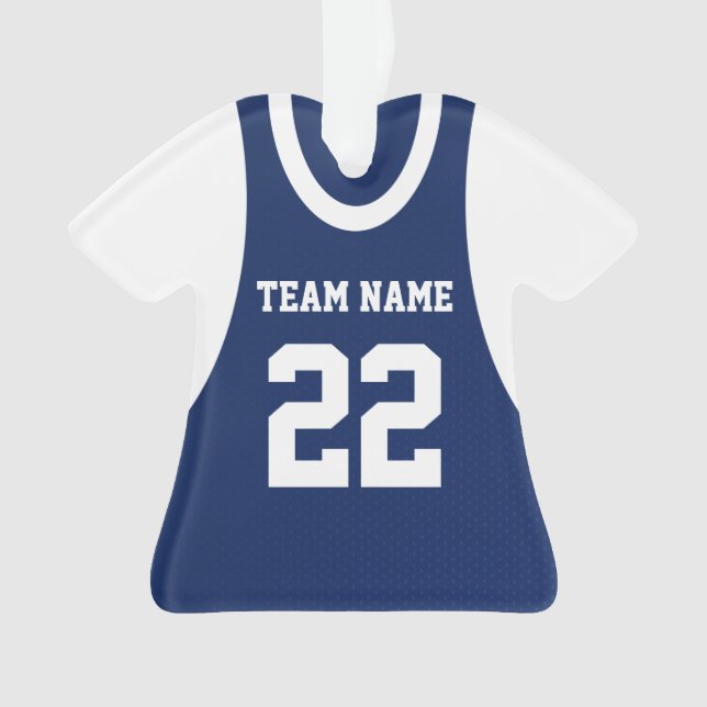 Ornamento Basball Sports Jersey Blue com foto (Frente)