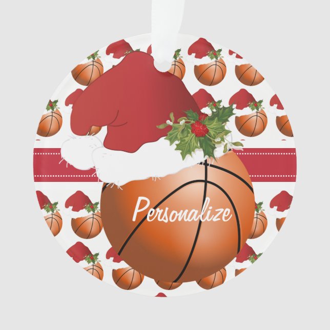 Ornamento Basquetebol do Natal do esporte (Frente)