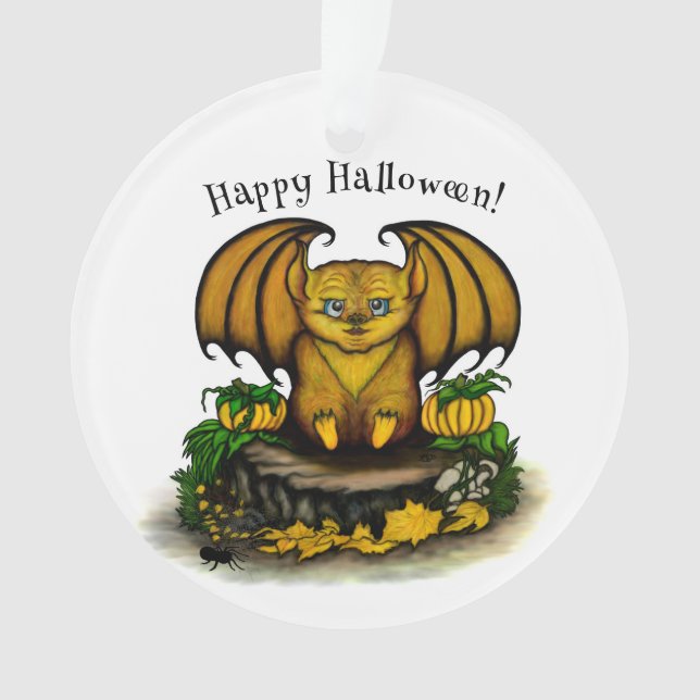 Ornamento Bat Bonito do Halloween (Frente)