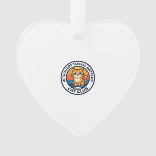 Ornamento Bateria Social de Introvertido Gato Fofo Design de