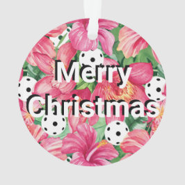 Ornamento 🌺 🌴 Bateria Tropical com hibisco, com texto