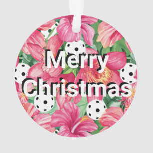 Ornamento 🌺 🌴 Bateria Tropical com hibisco, com texto