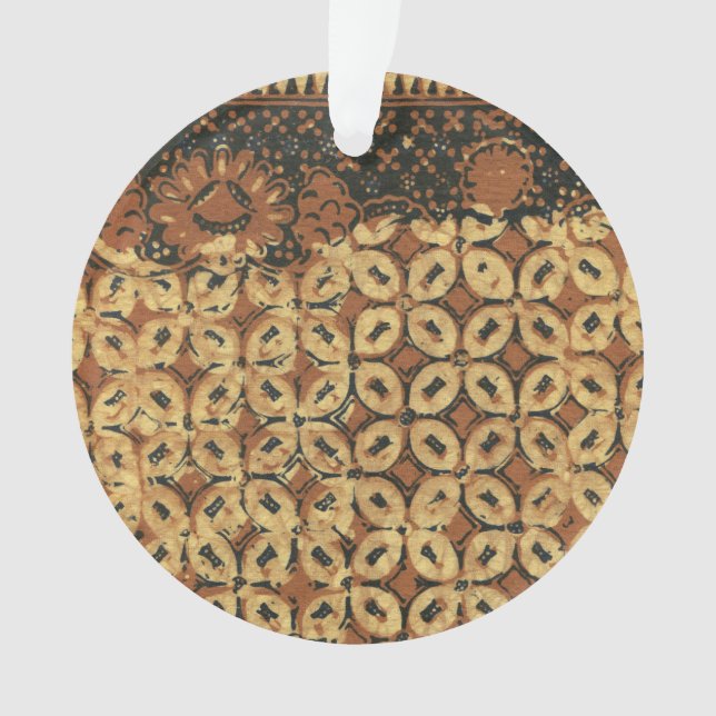 Ornamento Batik Earthy Grão de Café Elegante Rústico Áspero (Frente)