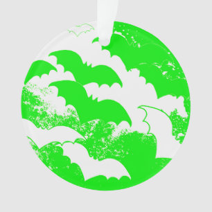 Ornamento Bats Brancos em Voo Verde