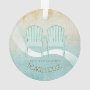Ornamento Beach House Adirondack Chairs Aqua Blue ID623