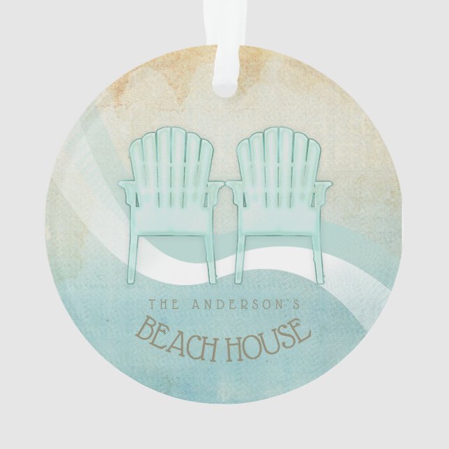 Ornamento Beach House Adirondack Chairs Aqua Blue ID623 (Verso)