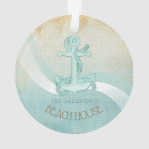 Ornamento Beach House Âncora Náutica e Corpo Aqua ID623