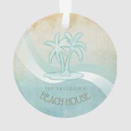 Ornamento Beach House Palm Trees Aqua ID623