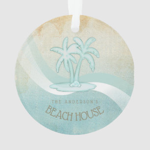 Ornamento Beach House Palm Trees Aqua ID623