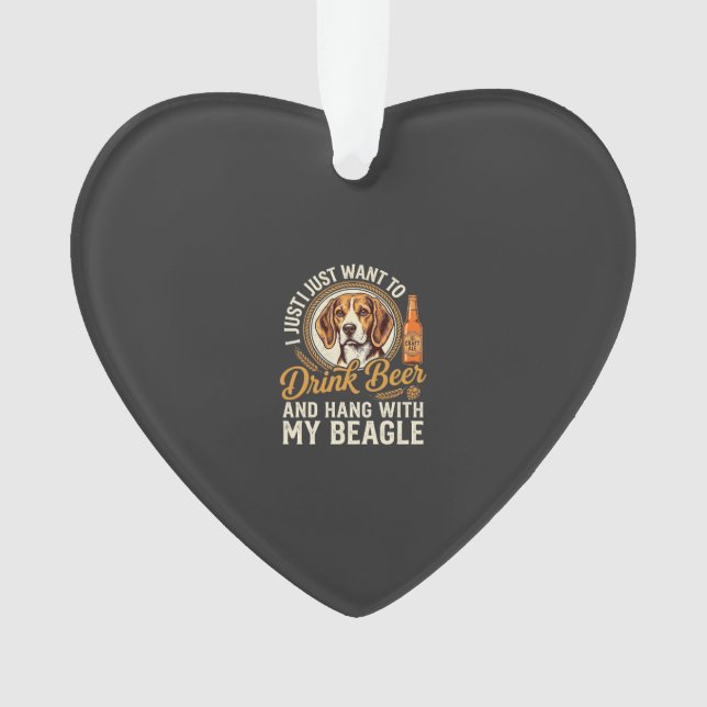 Ornamento Beagle Cão Cerveja Artesanal Garrafa Lúpulo (Frente)