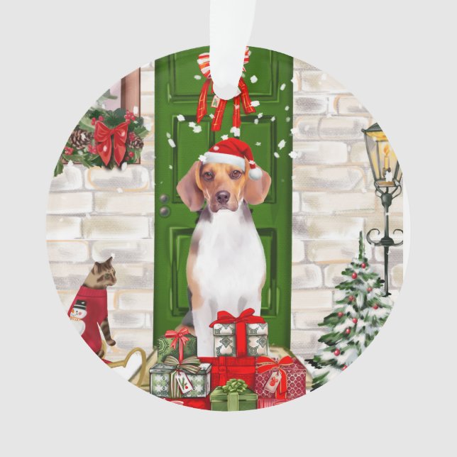 Ornamento Beagle Dog Natal (Frente)