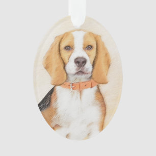 Ornamento Beagle Hound Dog Painting Original Animal Art