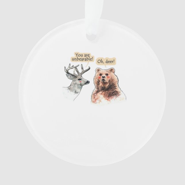 Ornamento Bear And Deer Conversation Funny WAcrylic Ornament (Frente)