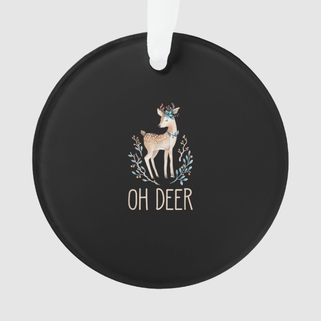 Ornamento Beautiful Funny Deer Oh Deer Modern Design (Frente)