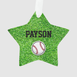 Ornamento Beball Star Sports Player NAME Ball Green Grass