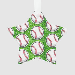 Ornamento Beball Star Sports Player NAME Ball Green Grass