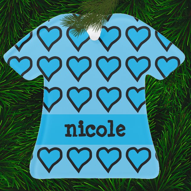 Ornamento Bebê Blue Hearts (Criador carregado)