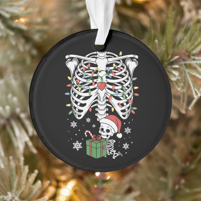Ornamento Bebê Esqueleto Fofo Natal Maternidade Mamãe Gravid (Árvore)