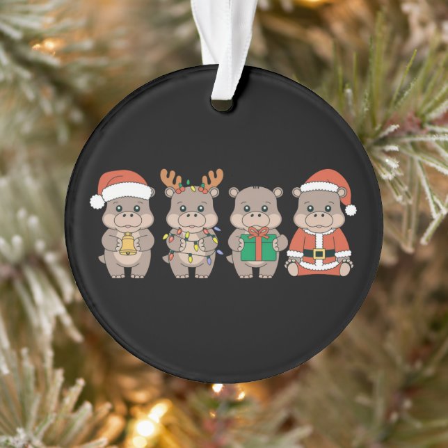 Ornamento Bebê Hippo Moo Deng Natal (Árvore)