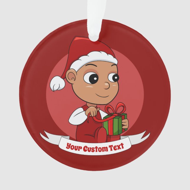 Ornamento Bebê hispânico bonito com um desenho de chapéu de  (Frente)