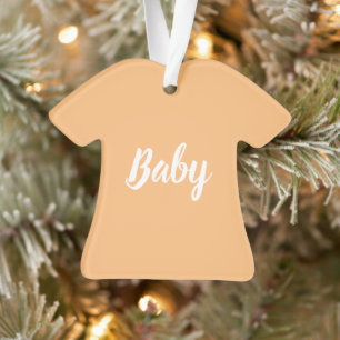 Ornamento Bebê pastel laranja branco guincho bonitinho Natal