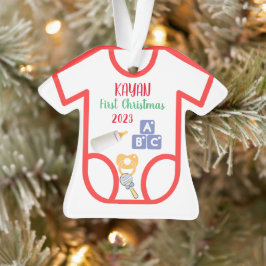 Ornamento Bebê personalizado primeiro Natal 2023