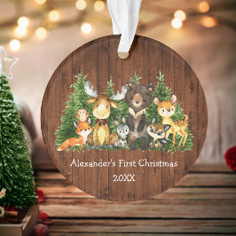Ornamento Bebê Primeiro Natal Animais Florestais Russos