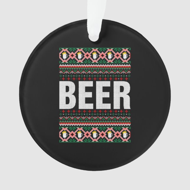 Ornamento Beer Ugly Christmas Sweater (Frente)