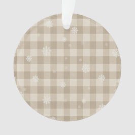Ornamento Beige Gingham Snowflake Ornament – Neutral Farm