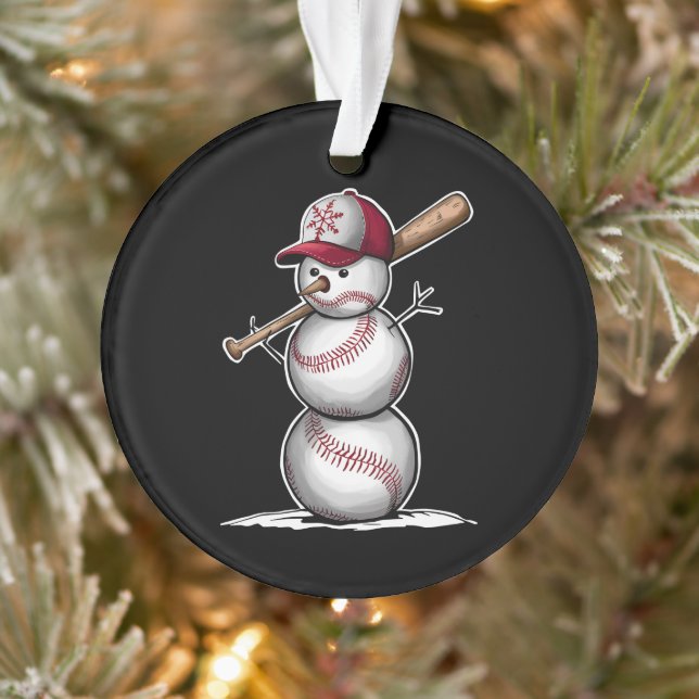 Ornamento Beisebol Snowman Balls Snow Natal Presente no Nata (Árvore)