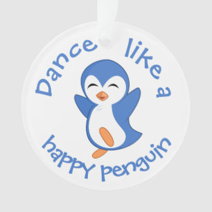 Ornamento Bela dança Como um Pinguim Feliz