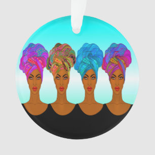 Ornamento Bela Mulher Afro-Americana