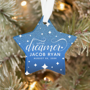 Ornamento Bela Ombre Azul Brilhante Starry Pequeno Dançarino